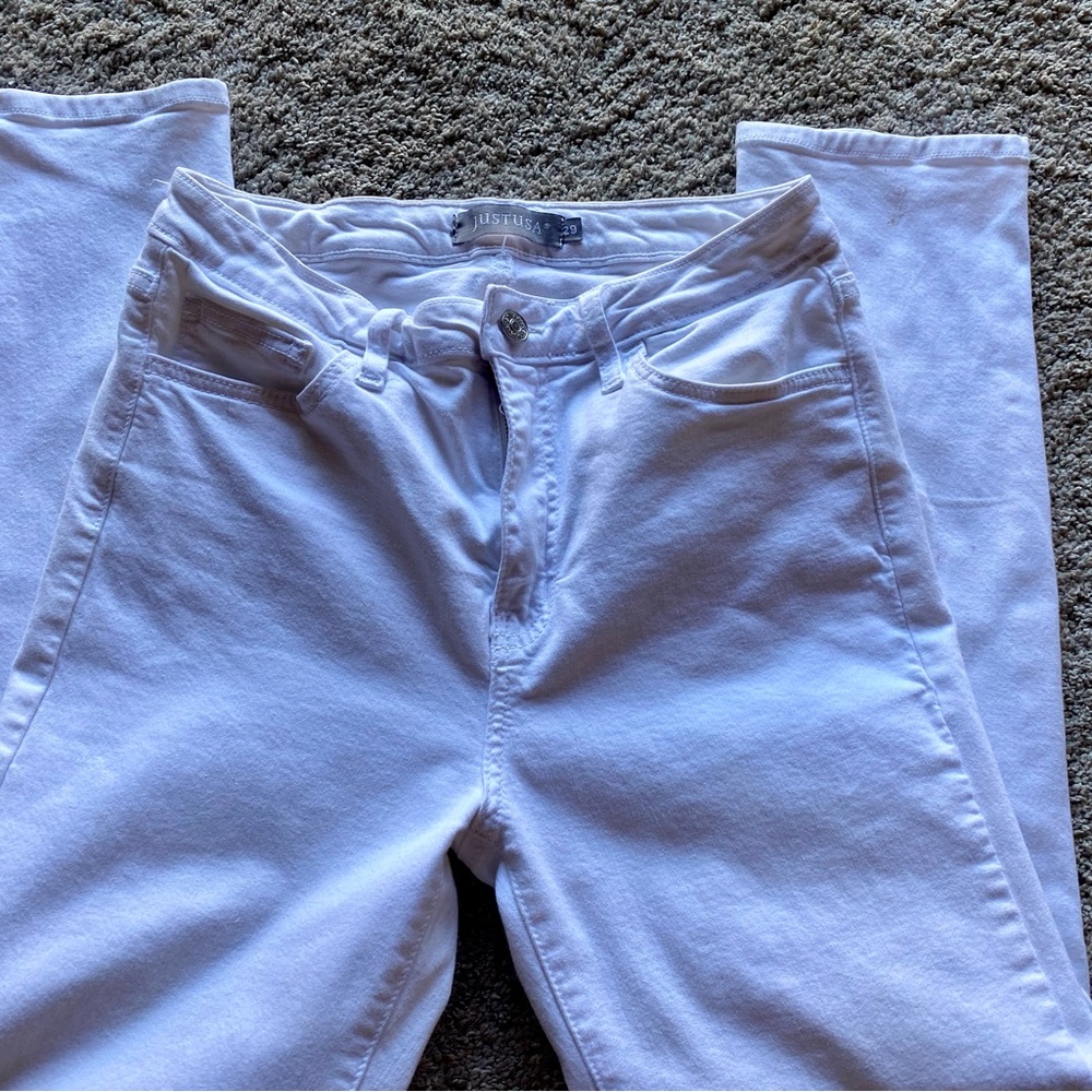 Just USA Women's Crisp White Straight Leg Jeans